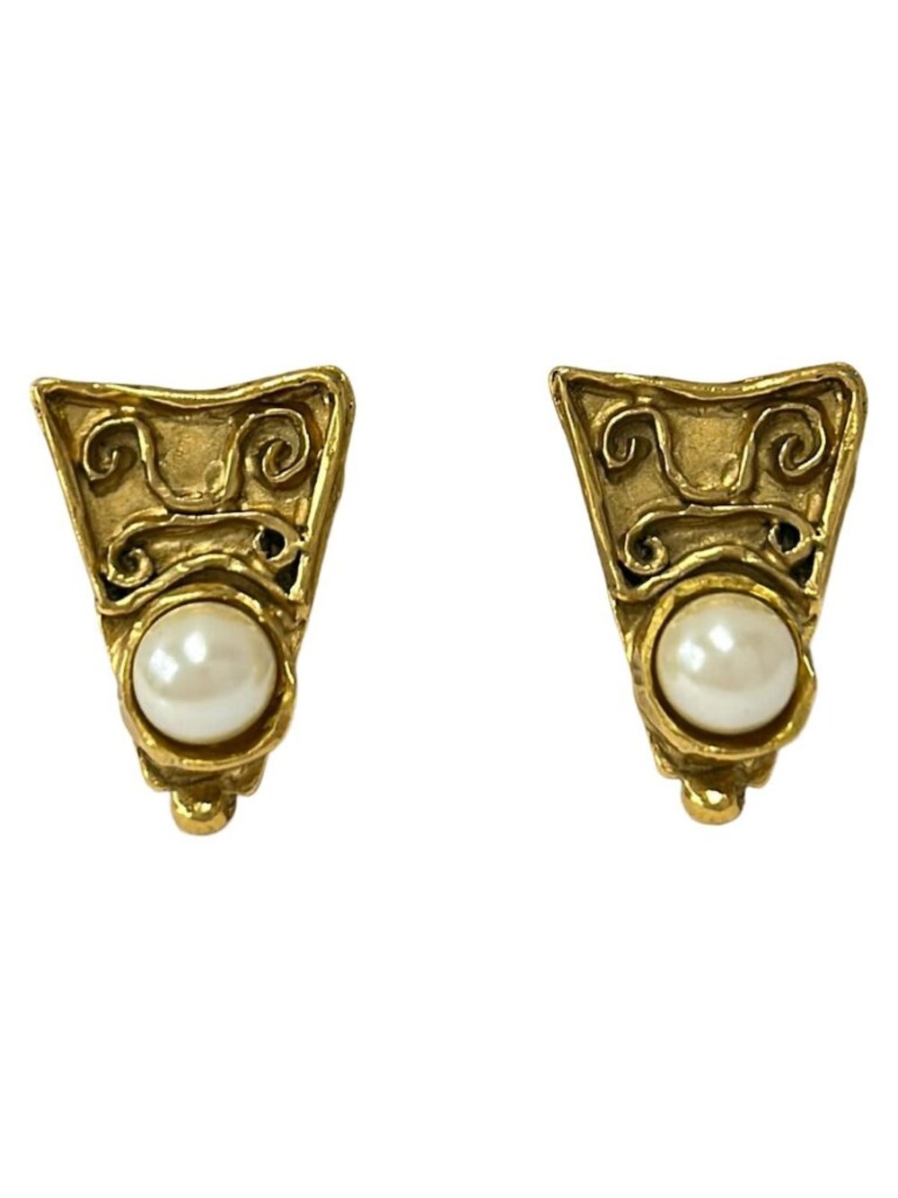 Saint Laurent Earrings Gold White